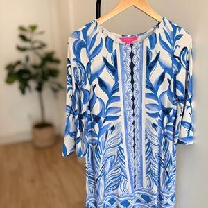 Lilly Pulitzer Blue and White Geometric Dress